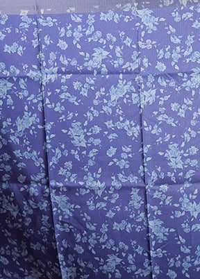 Blue Tussar Silk Saree With Blouse Piece