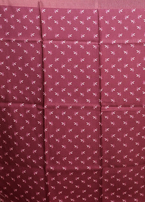 Maroon Tussar Silk Saree With Blouse Piece