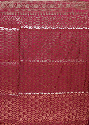 Purple Banarasi Silk Saree With Blouse Piece