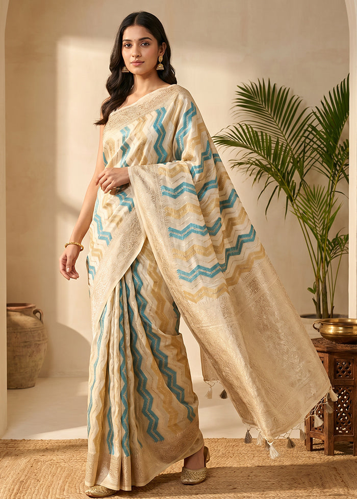 Multicolor Georgette Saree With Blouse Piece