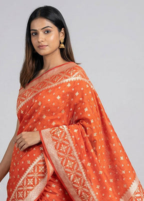 Pink Kora Silk Saree With Blouse Piece