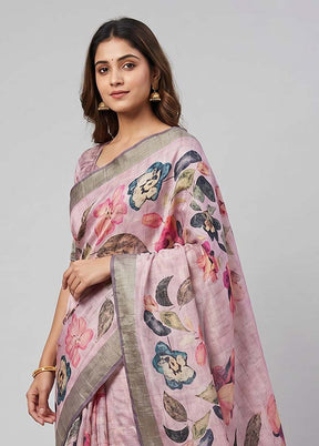 Purple Tussar Silk Saree With Blouse Piece