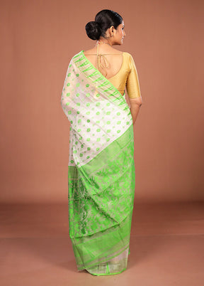 Green Jamdani Cotton Saree Without Blouse Piece
