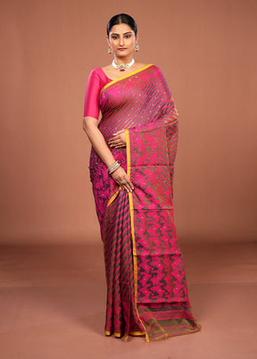 Green Jamdani Cotton Saree Without Blouse Piece