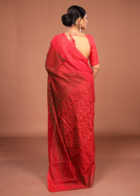 Green Jamdani Cotton Saree Without Blouse Piece