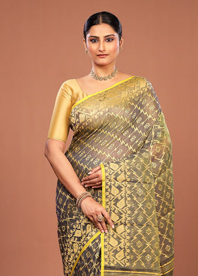 Green Jamdani Cotton Saree Without Blouse Piece