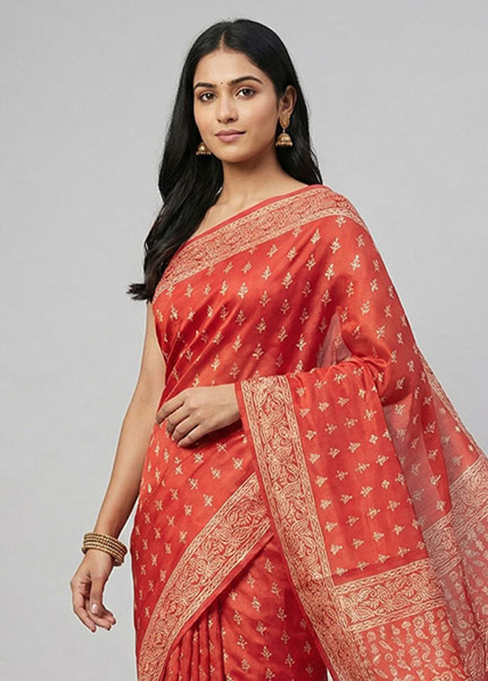Pink Printed Silk Saree Without Blouse Piece