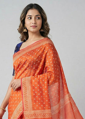 Pink Printed Silk Saree Without Blouse Piece