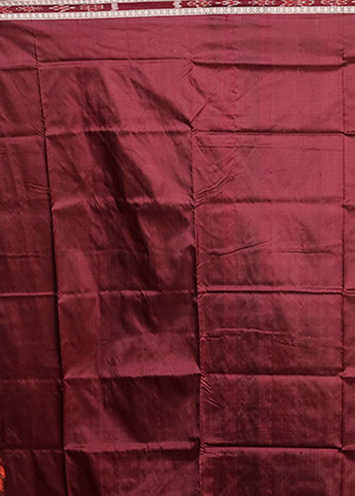 Red Handloom Bomkai Pure Silk Saree With Blouse Piece