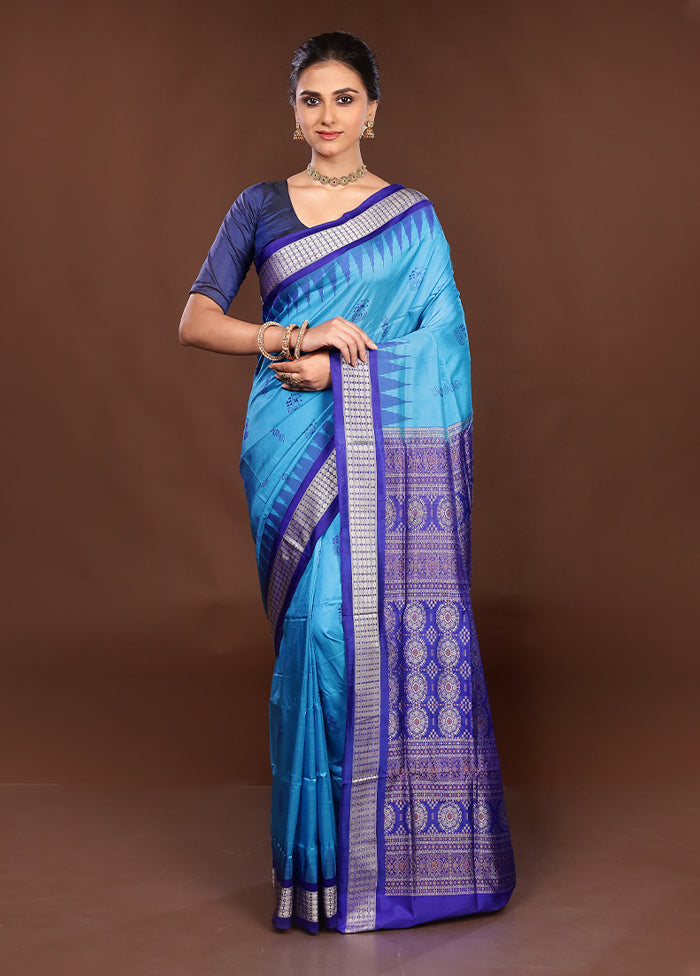 Cream Handloom Bomkai Pure Silk Saree With Blouse Piece