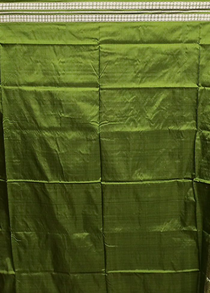 Rust Handloom Bomkai Pure Silk Saree With Blouse Piece