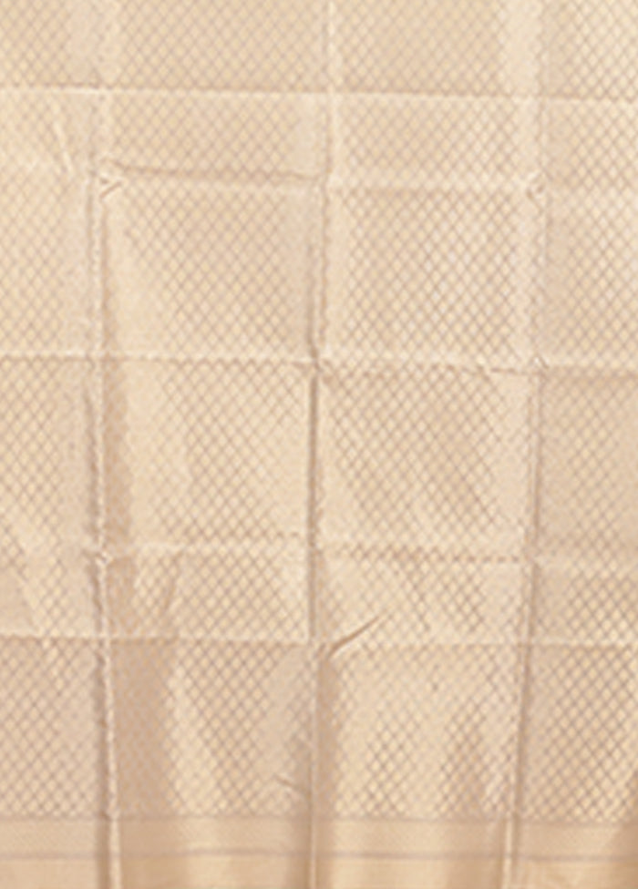 Cream Organza Saree With Blouse Piece