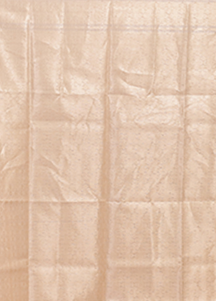 Cream Organza Saree With Blouse Piece
