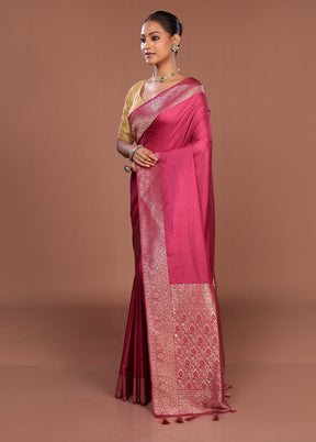Purple Dupion Silk Saree With Blouse Piece