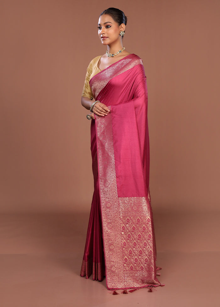 Purple Dupion Silk Saree With Blouse Piece