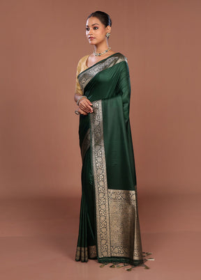Green Dupion Silk Saree With Blouse Piece