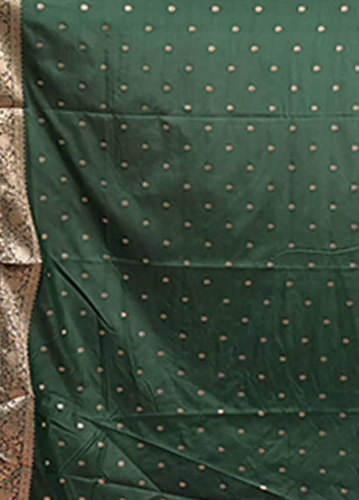 Green Dupion Silk Saree With Blouse Piece