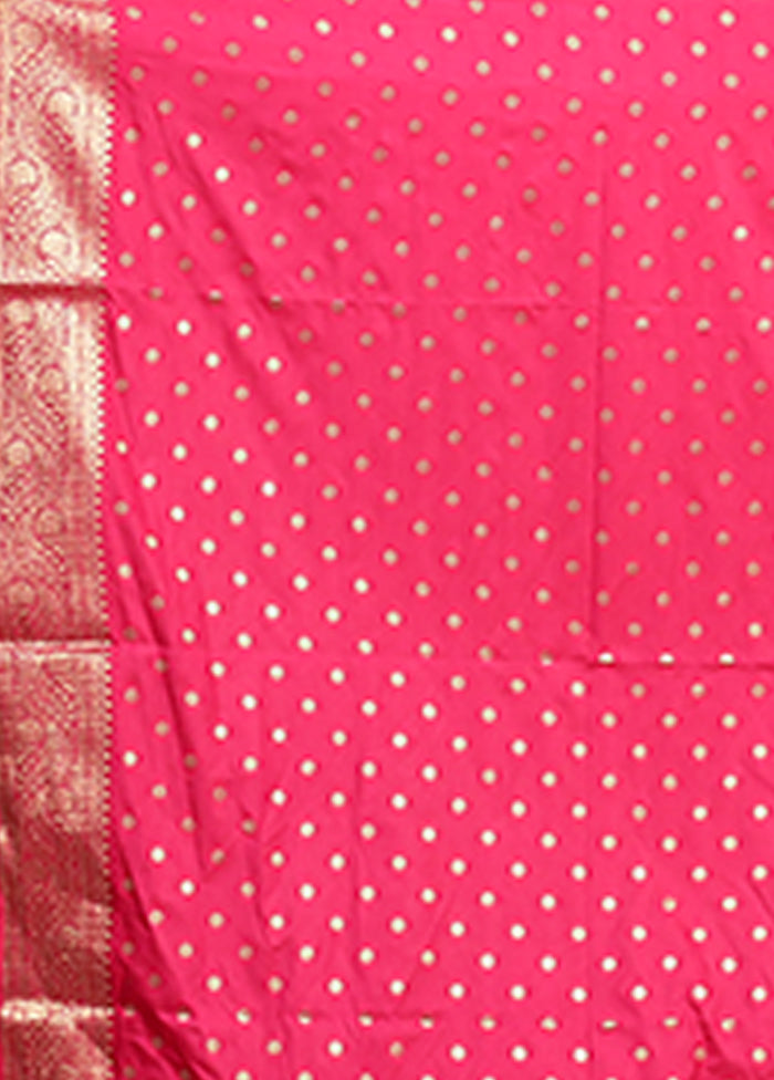Pink Dupion Silk Saree With Blouse Piece