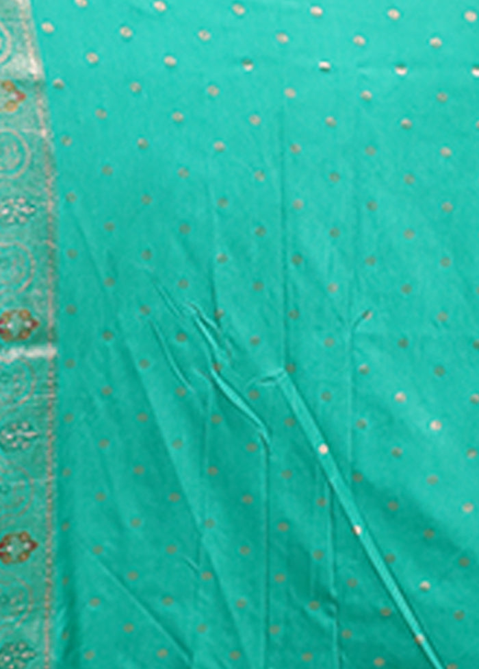 Green Dupion Silk Saree With Blouse Piece