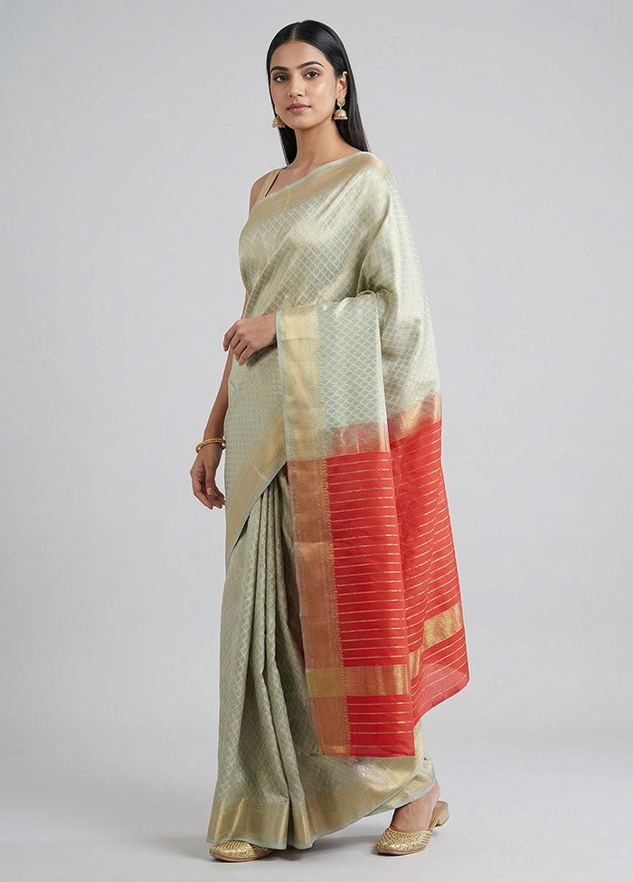 Pink Kanjivaram Silk Saree With Blouse Piece
