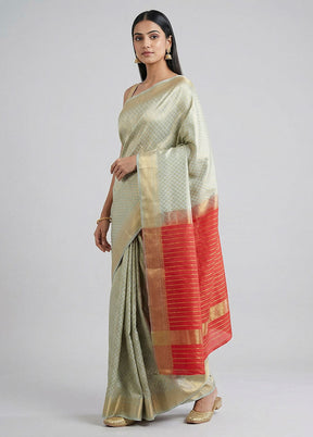 Pink Kanjivaram Silk Saree With Blouse Piece