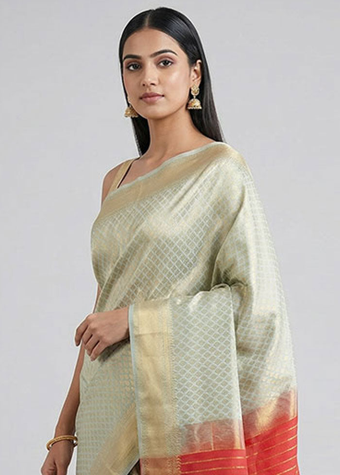 Pink Kanjivaram Silk Saree With Blouse Piece