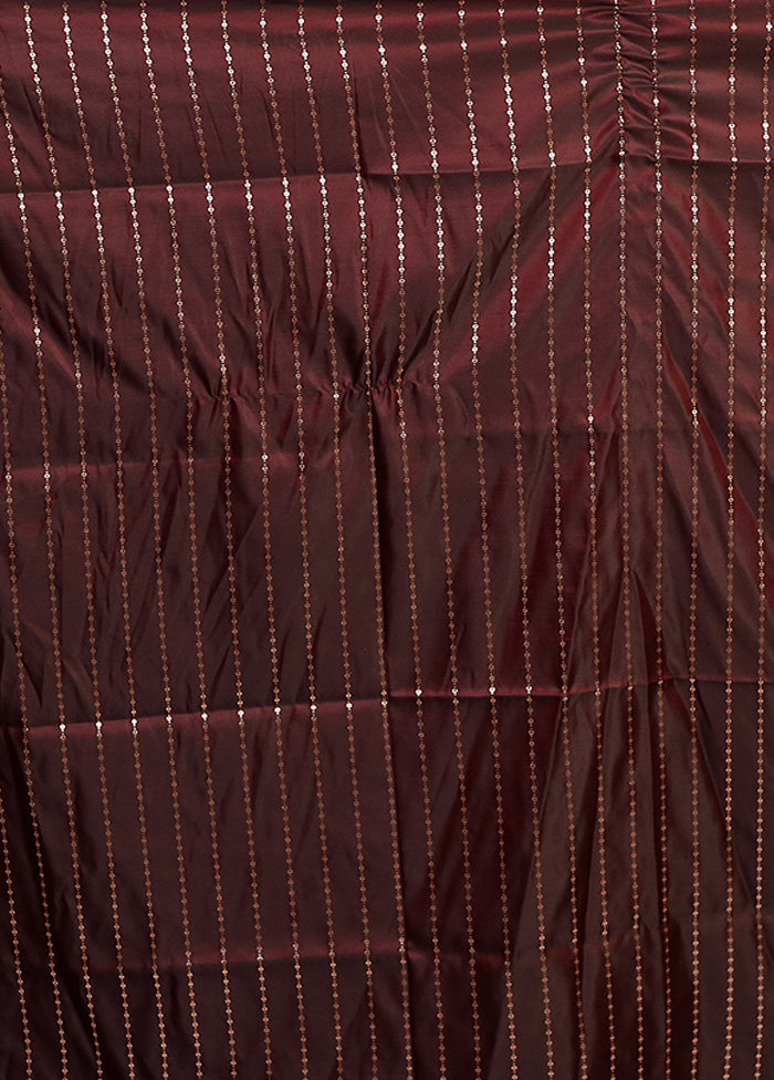 Maroon Banarasi Silk Saree With Blouse Piece