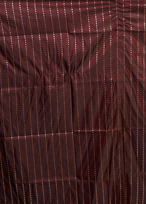 Maroon Banarasi Silk Saree With Blouse Piece