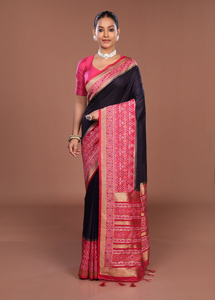 Blue Dupion Silk Saree With Blouse Piece