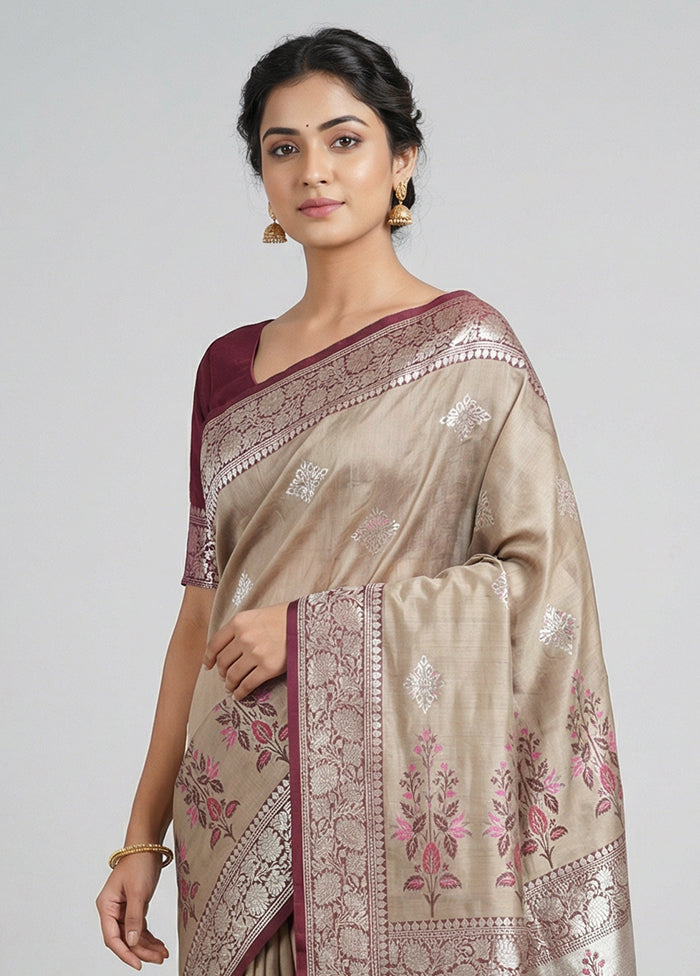 Yellow Tanchoi Silk Saree With Blouse Piece