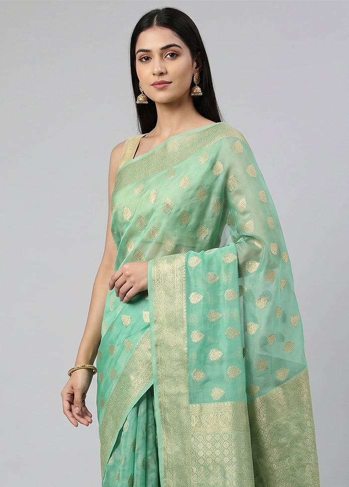 Blue Dupion Silk Saree With Blouse Piece