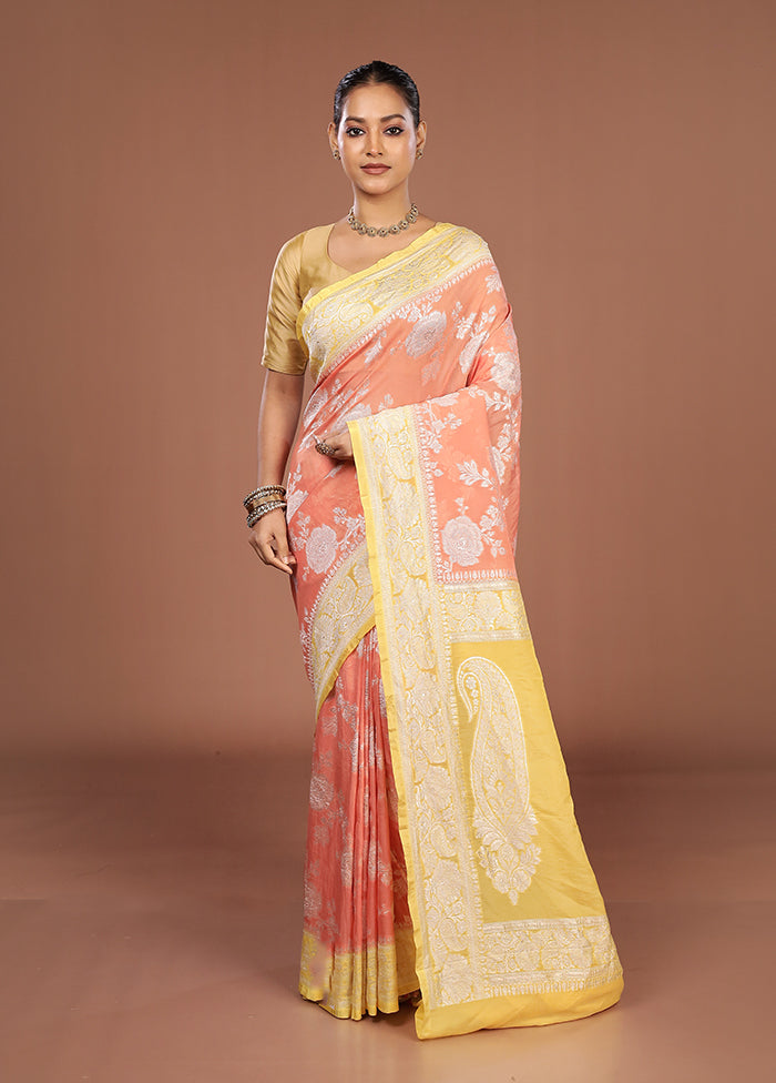 Pink Georgette Saree With Blouse Piece