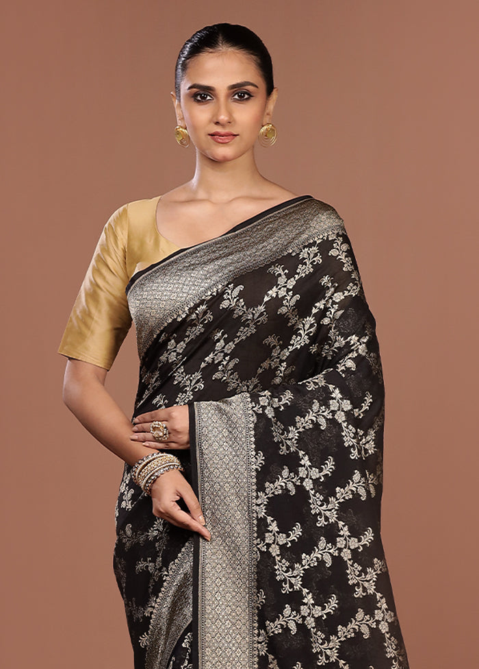 Black Georgette Saree With Blouse Piece