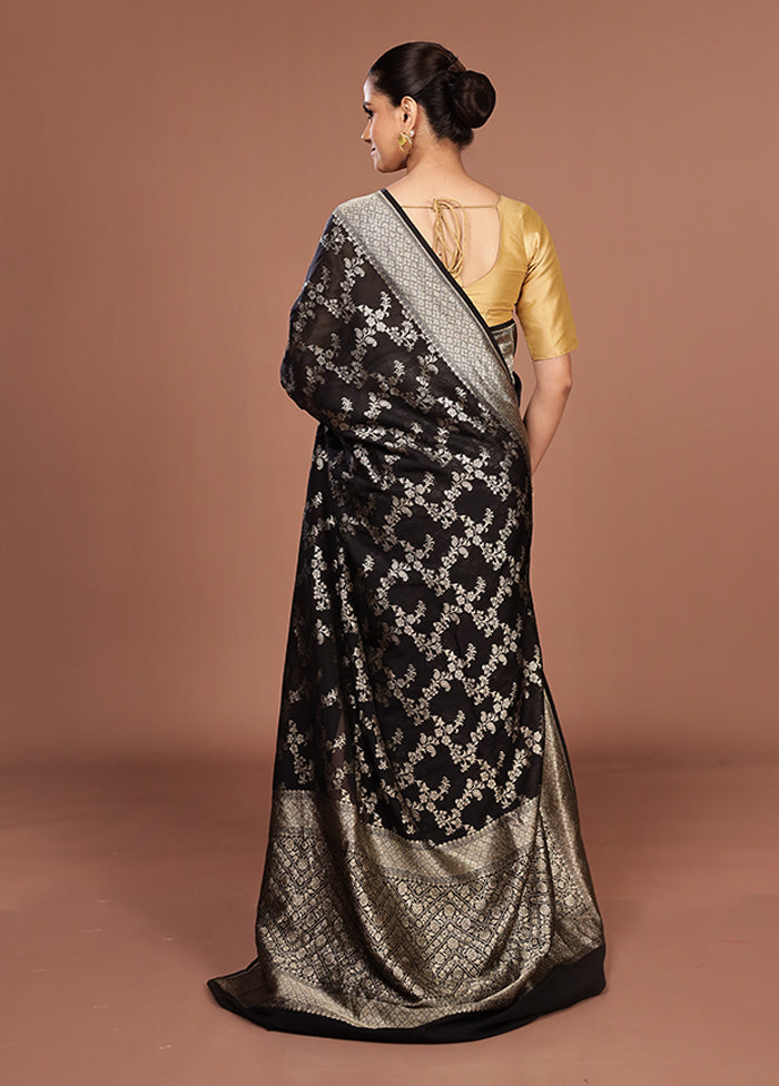 Black Georgette Saree With Blouse Piece