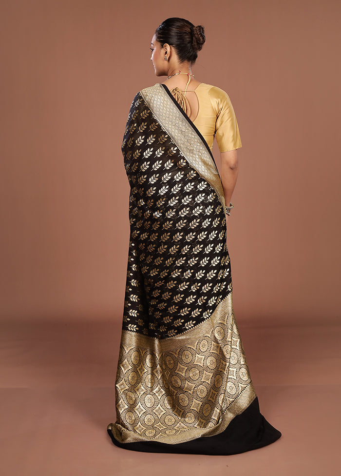 Black Georgette Saree With Blouse Piece
