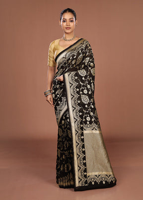Black Georgette Saree With Blouse Piece