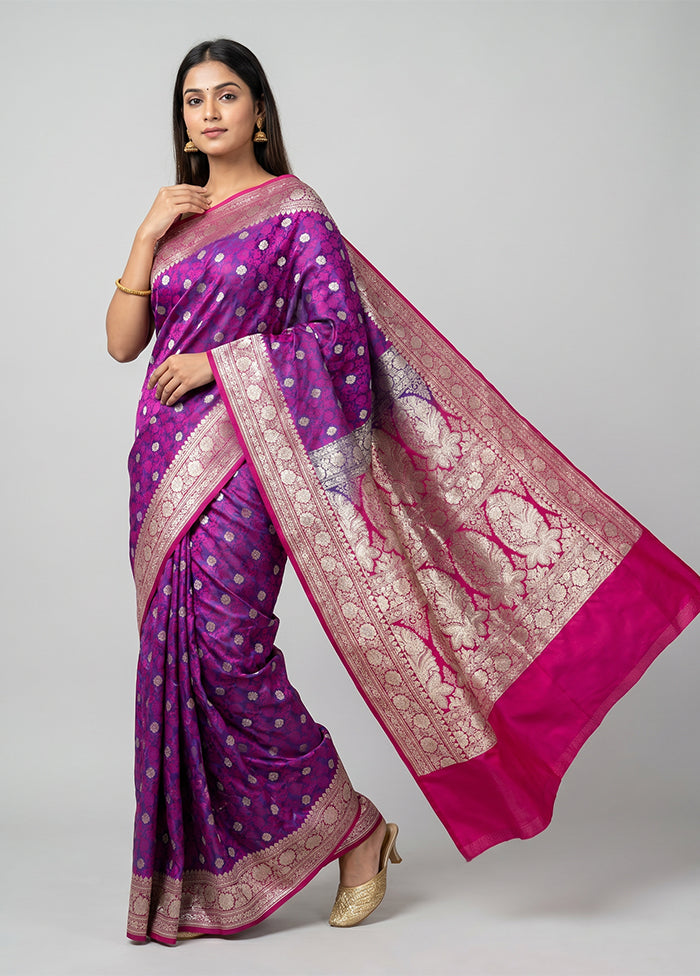 Blue Tanchoi Silk Saree With Blouse Piece