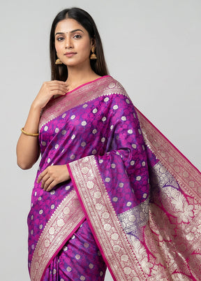 Blue Tanchoi Silk Saree With Blouse Piece
