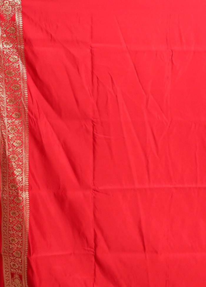 Yellow Banarasi Silk Saree With Blouse Piece