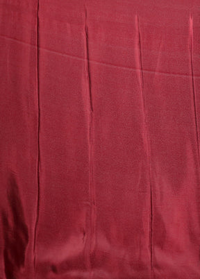 Maroon Printed Silk Saree With Blouse Piece