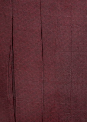 Maroon Printed Silk Saree With Blouse Piece