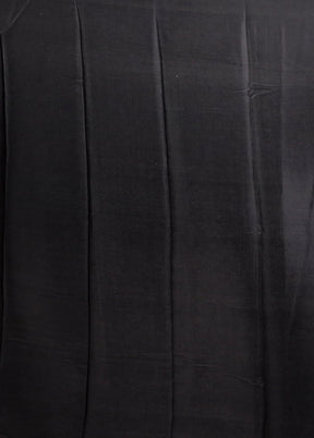 Black Printed Silk Saree Without Blouse Piece