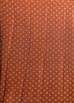 Yellow Printed Silk Saree Without Blouse Piece