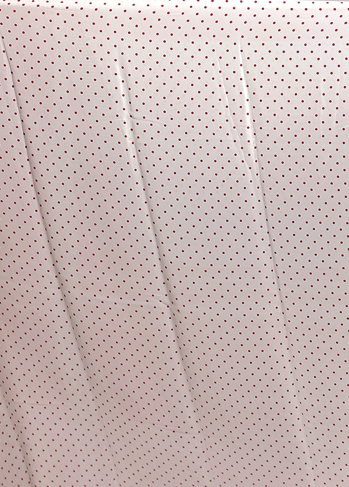 White Printed Silk Saree Without Blouse Piece