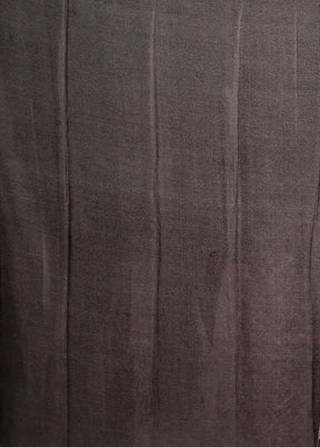 Brown Printed Silk Saree Without Blouse Piece