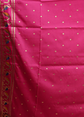 Blue Dupion Silk Saree With Blouse Piece