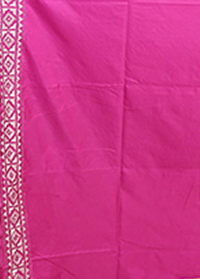 Pink Kantha Stitch Silk Saree With Blouse Piece