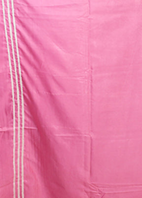 Pink Kantha Stitch Silk Saree With Blouse Piece