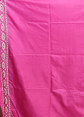 Pink Kantha Stitch Silk Saree With Blouse Piece
