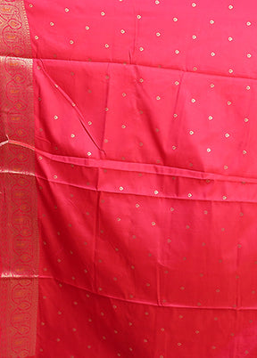 Orange Dupion Silk Saree With Blouse Piece